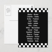 Politieagent fonetisch alfabet noodradio briefkaart (Voorkant / Achterkant)