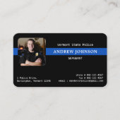 Politieagent Foto Blue Line Law Enforcement Visitekaartje (Voorkant)