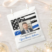 Politieagent Foto Thin Blue Line Afstuderen Bedankzakje (Geknipt)