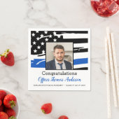 Politieagent Foto Thin Blue Line Afstuderen Servet (Insitu)