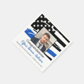 Politieagent Foto Thin Blue Line Afstuderen Servet (Hoek)