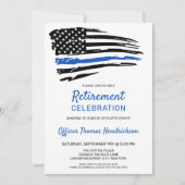 Politieagent Foto Thin Blue Line Retirement Kaart (Voorkant)