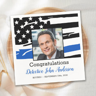 Politieagent Foto Thin Blue Line Retirement Servet