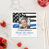 Politieagent Foto Thin Blue Line Retirement Servet (Insitu)