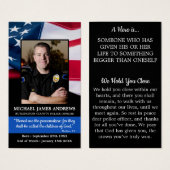 Politieagent Funeral Kaart Prayer Hero Memorial (Voorkant /achterkant)