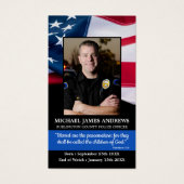 Politieagent Funeral Kaart Prayer Hero Memorial (Voorkant)