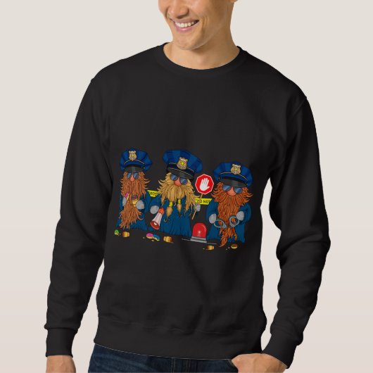 Politieagent Funny Gnomen Thin Blue Line Design Trui (Voorkant)