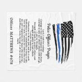 Politieagent Gebed Dunne Blauwe Lijn Amerikaanse v Fleece Deken (Voorkant (Horizontaal))