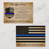 Politieagent gebed gepersonaliseerd dunne blauwe l visitekaartje (Voorkant / Achterkant)