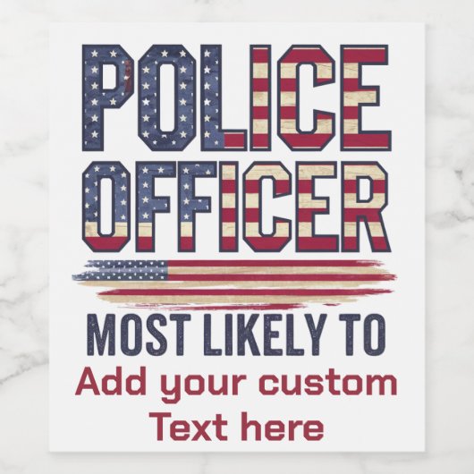 Politieagent geeft hoogstwaarschijnlijk aan USA Pa Wijn Etiket (Enkel label)