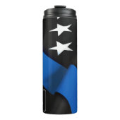 Politieagent gepersonaliseerde US vlag dunne blauw Thermosbeker (Voorkant)