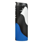 Politieagent gepersonaliseerde US vlag dunne blauw Thermosbeker (Geroteerd rechts)