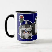 Politieagent Gnome met politiewagen Mok (Links)