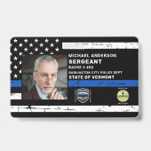 Politieagent Handhaving Aangepaste Pasfoto ID Badge (Voorzijde)
