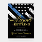 Politieagent handhaving pensioen welkom acryl bord (Voorkant)