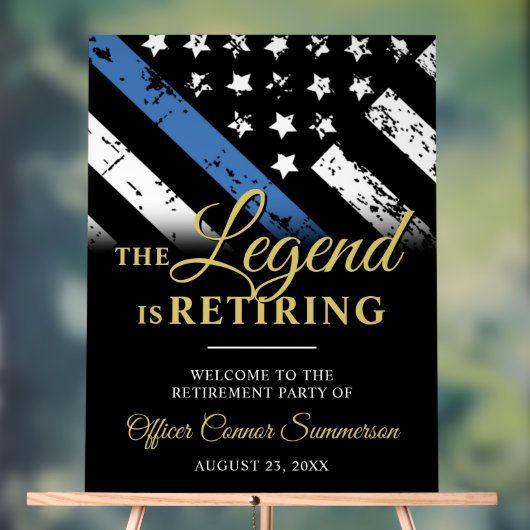 Politieagent handhaving pensioen welkom acryl bord (Neutraal)