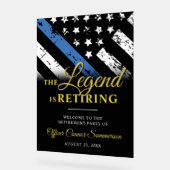 Politieagent handhaving pensioen welkom acryl bord (Hoek)