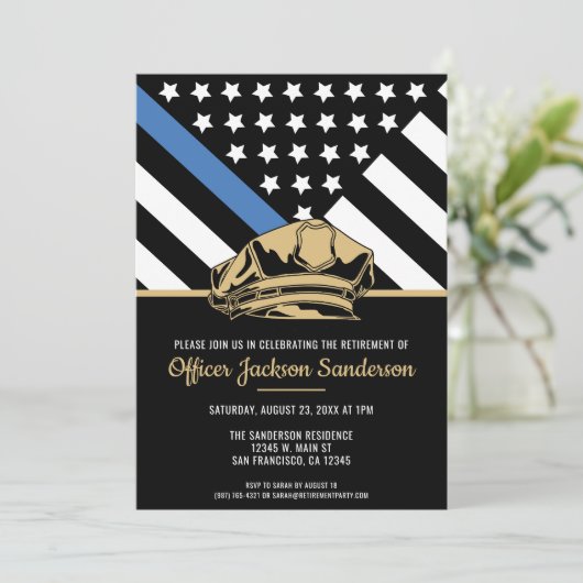 Politieagent Handhaving Pensioenfeest Kaart (Staand voorkant)