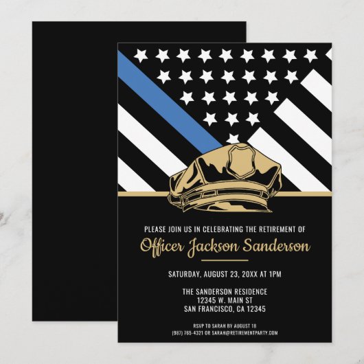 Politieagent Handhaving Pensioenfeest  Kaart (Voorkant / Achterkant)