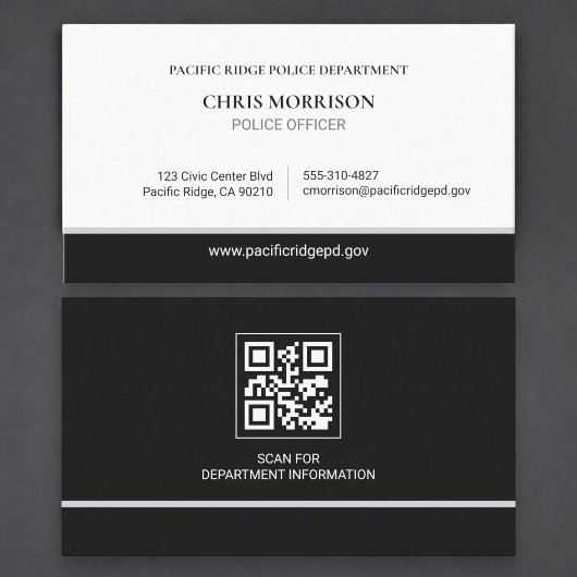 Politieagent Handhaving QR-code Visitekaartje