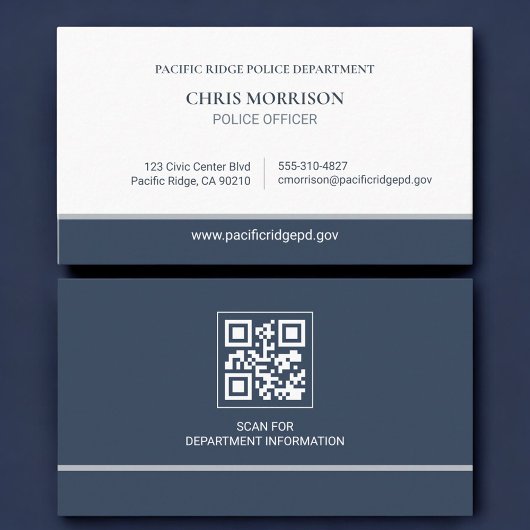 Politieagent Handhaving QR-code Visitekaartje