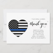 Politieagent Hart Amerikaanse vlag Wetshandhaving Bedankkaart (Voorkant)