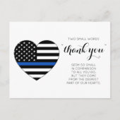 Politieagent Hartwetshandhaving Dank u Posten Briefkaart (Voorkant)