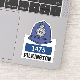 Politieagent Helm met Naam & Nummer Sticker