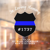 Politieagent herdenkingsbadge in liefdevolle herin raamsticker (Vel 2)