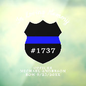 Politieagent herdenkingsbadge in liefdevolle herin raamsticker (Vel 3)