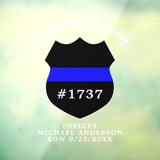 Politieagent herdenkingsbadge in liefdevolle herin raamsticker (Vel 3)