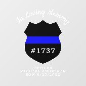 Politieagent herdenkingsbadge in liefdevolle herin raamsticker (Vel)