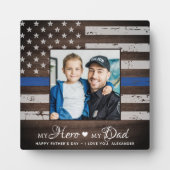 Politieagent Hero Dad Persoonlijke foto Fotoplaat (Voorkant)