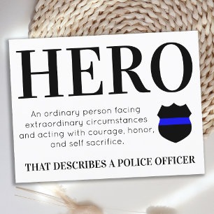 Politieagent Hero Thin Blue Line Dank u Postc Briefkaart
