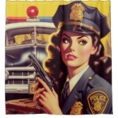  politieagent Illustratie Douchegordijn (Voorkant)