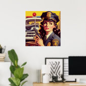  politieagent Illustratie Poster (Thuiskantoor)