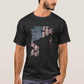 Politieagent K9 Dog Shep PD Amerikaanse vlag Silho T-shirt (Voorkant)