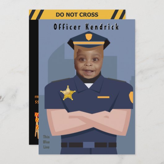 Politieagent Kinderen Birthday Kaart (Voorkant / Achterkant)