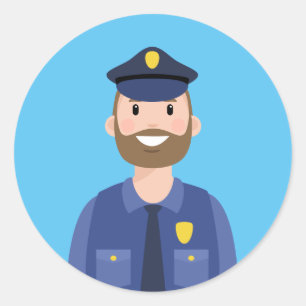 Politieagent Klassic Round Sticker