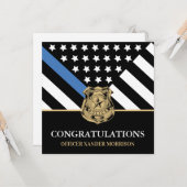 Politieagent Law Enforcement Academy Afstuderen Kaart (Voorkant / Achterkant in situ)