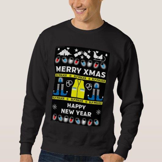 politieagent lelijke xmas sweater (Voorkant)