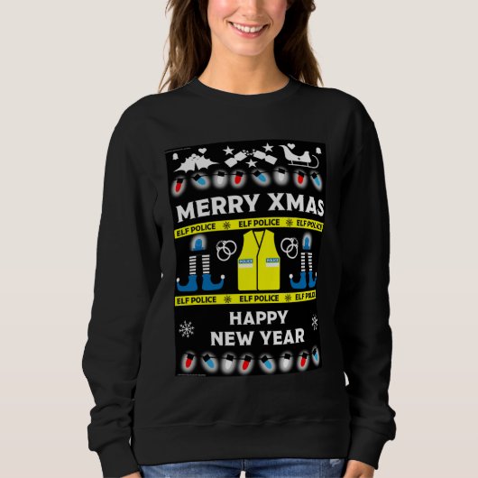 politieagent lelijke xmas sweater (Voorkant)