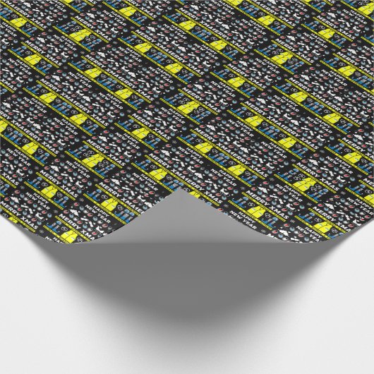 politieagent lelijke xmas sweater cadeaupapier (Hoek)