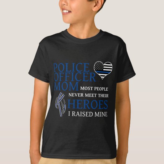 Politieagent Mam - Thin Blue Line Family T-shirt (Voorkant)