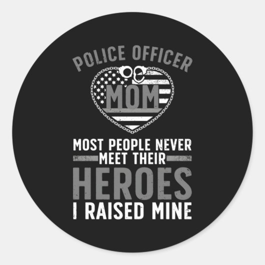 Politieagent mam voor moeder politieagent ronde sticker (Voorkant)