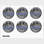 Politieagent Memorial Badge Ronde Sticker (Vel)