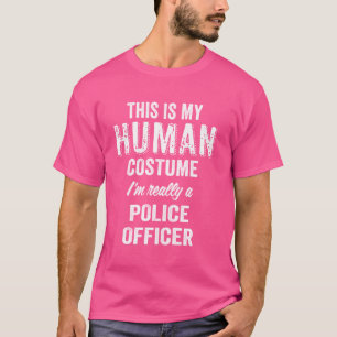 Politieagent menselijk kostuum grappig t-shirt