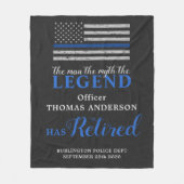 Politieagent met een blauwe lijn pensioen fleece deken (Voorkant)