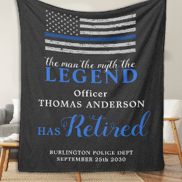 Politieagent met een blauwe lijn pensioen fleece deken