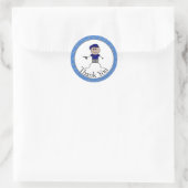 Politieagent met Pistool Dank u wel Ronde Sticker (Tas)